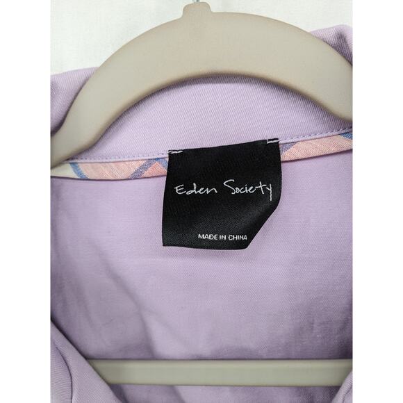 Eden Society Zip Up Jacket Purple M Cargo Military Stretchable Waist Zip Pocket - Picture 7 of 12